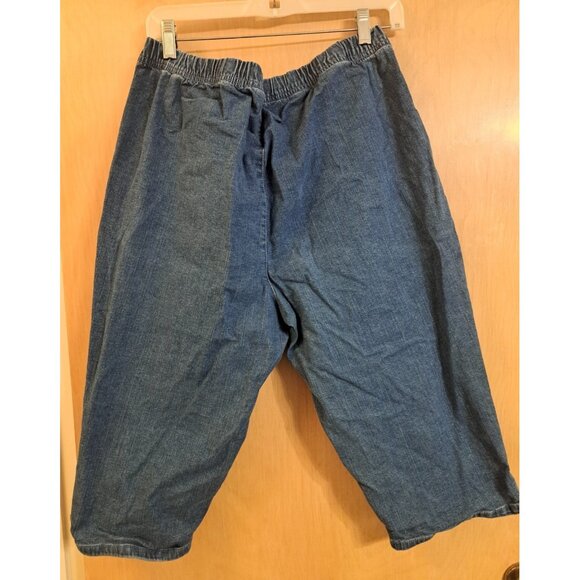 Croft & Barrow Women's Capri Jeans Blue Denim Stretch Waist Pull On Casual XL - Picture 9 of 14